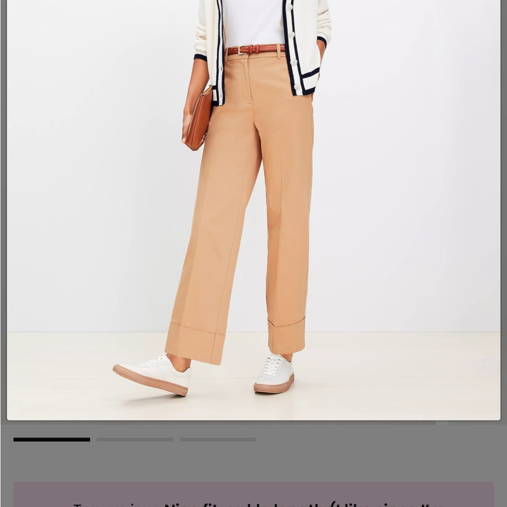 NWT- Loft Stovepipe pants- khaki - 8 tall